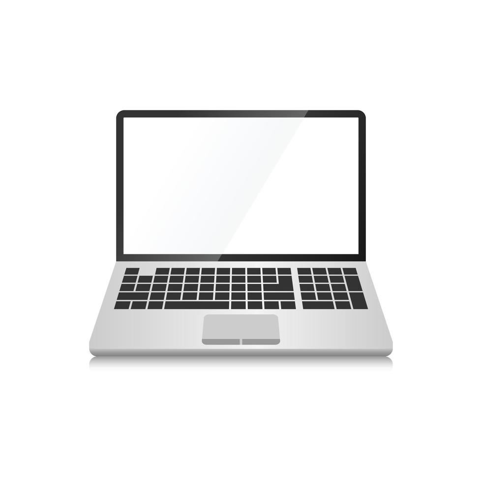 Laptop-Computer-Symbol im flachen Stil. Notebook-Vektor-Illustration auf weißem Hintergrund isoliert. Geschäftskonzept für tragbare PC-Zeichen. vektor