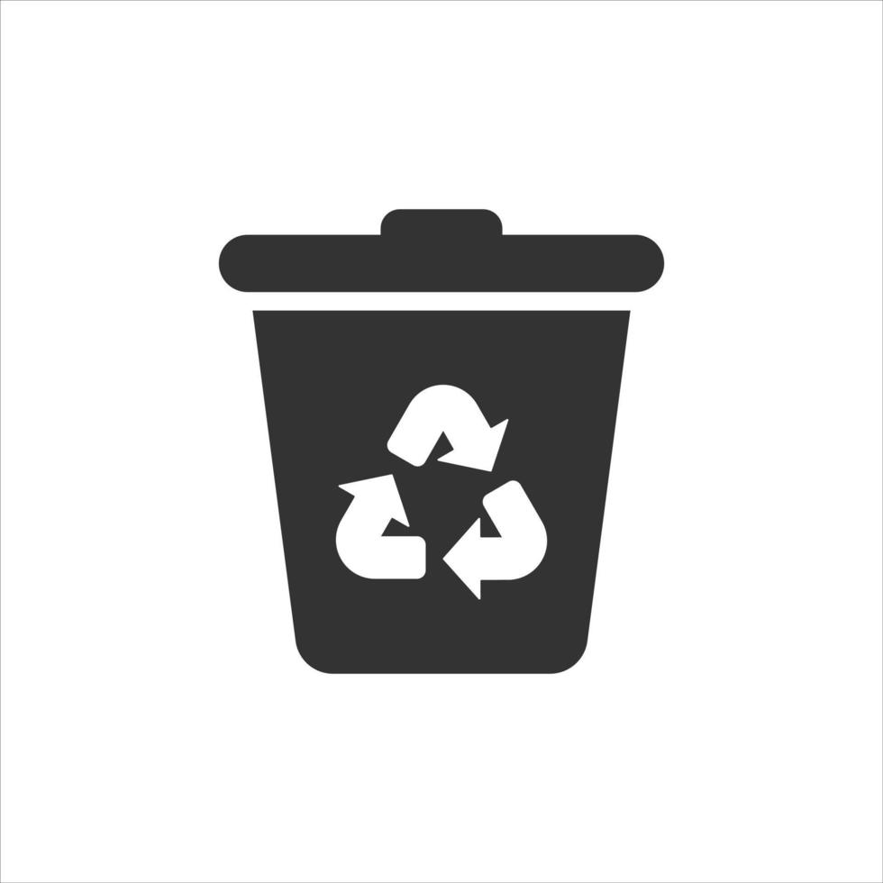 Mülleimer-Symbol im flachen Stil. Recycling-Vektor-Illustration auf weißem Hintergrund isoliert. Papierkorb Zeichen Geschäftskonzept. vektor