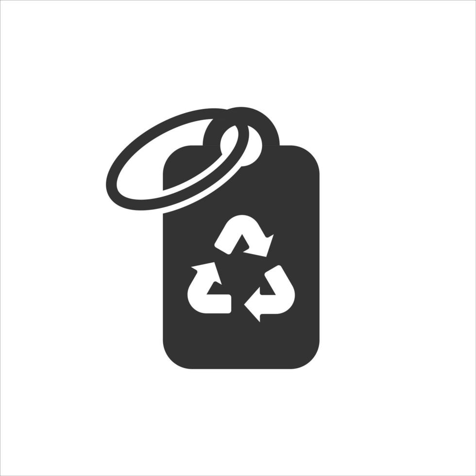 Preisschild-Symbol im flachen Stil. Bio-Recycling-Vektorillustration auf weißem, isoliertem Hintergrund. Ökologie Zeichen Geschäftskonzept. vektor