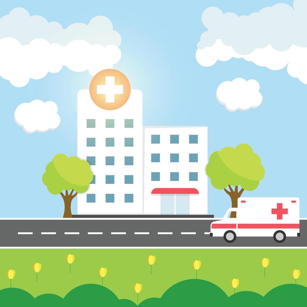 sjukhus byggnad ikon i platt stil. medicinsk klinik vektor illustration på isolerat bakgrund. medicin tecken företag begrepp.