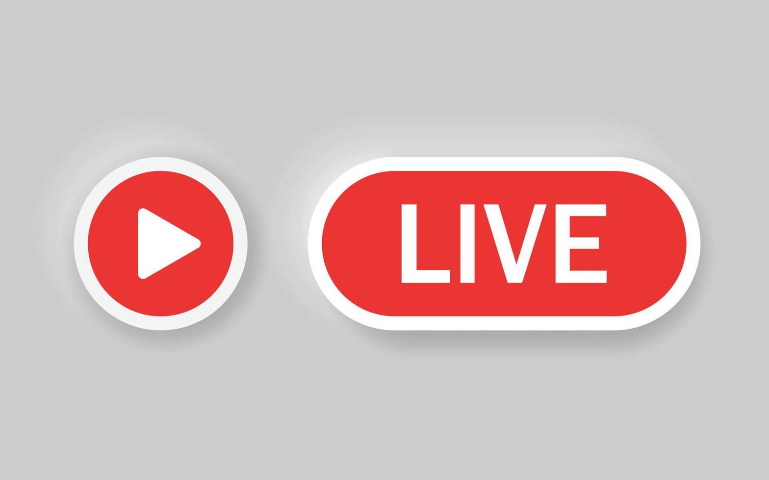 Live-Stream-Symbol im flachen Stil. Play-Button-Vektor-Illustration auf isoliertem Hintergrund. Video-Player-Banner-Zeichen-Geschäftskonzept. vektor