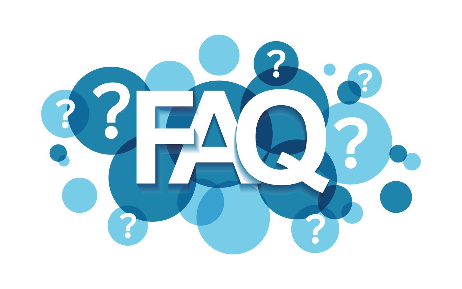 FAQ-Banner-Symbol im flachen Stil. Frage-Vektor-Illustration auf weißem Hintergrund isoliert. Kommunikationszeichen Geschäftskonzept. vektor