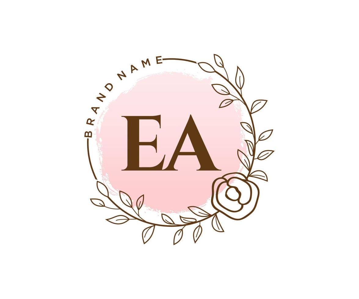 anfängliches EA weibliches Logo. verwendbar für Natur-, Salon-, Spa-, Kosmetik- und Schönheitslogos. flaches Vektor-Logo-Design-Vorlagenelement. vektor
