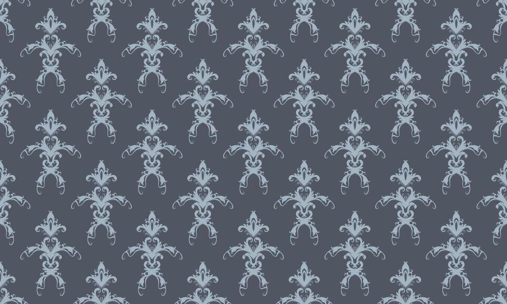 Damast Fleur de Lis nahtloses Muster Vektor Hintergrundbild Fleur de Lis Muster digitales Texturdesign für den Druck bedruckbarer Stoff Saree-Grenze.