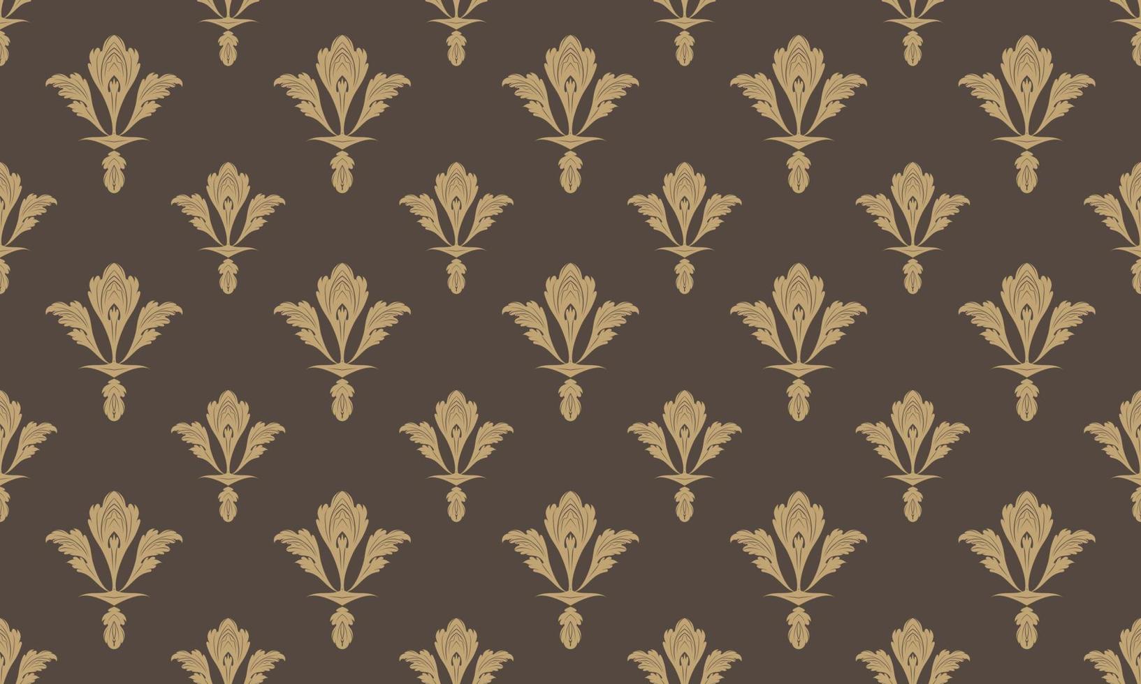 Damast Fleur de Lis Hintergrund Vektor nahtloses Muster Hintergrundbild Fleur de Lis Muster skandinavisches digitales Texturdesign für den Druck bedruckbarer Stoff Saree-Grenze.