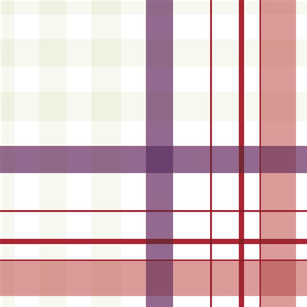 Karo-Plaid-Muster-Stoff-Vektordesign ist ein gemusterter Stoff, der aus überkreuzten, horizontalen und vertikalen Bändern in mehreren Farben besteht. Tartans gelten als kulturelle Ikone Schottlands. vektor