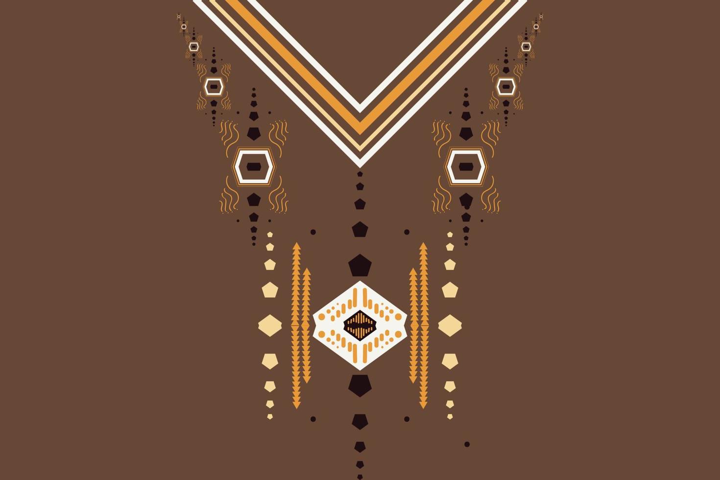 Kurti-Halsdesign, Vektormotiv, geometrisches ethnisches Muster, Halsstickerei, Ombre-Muster, Stickerei im Aztekenstil, abstrakte Kurti-Halsdesign-Vektorillustration. Design für Textur, Stoff und Saree. vektor