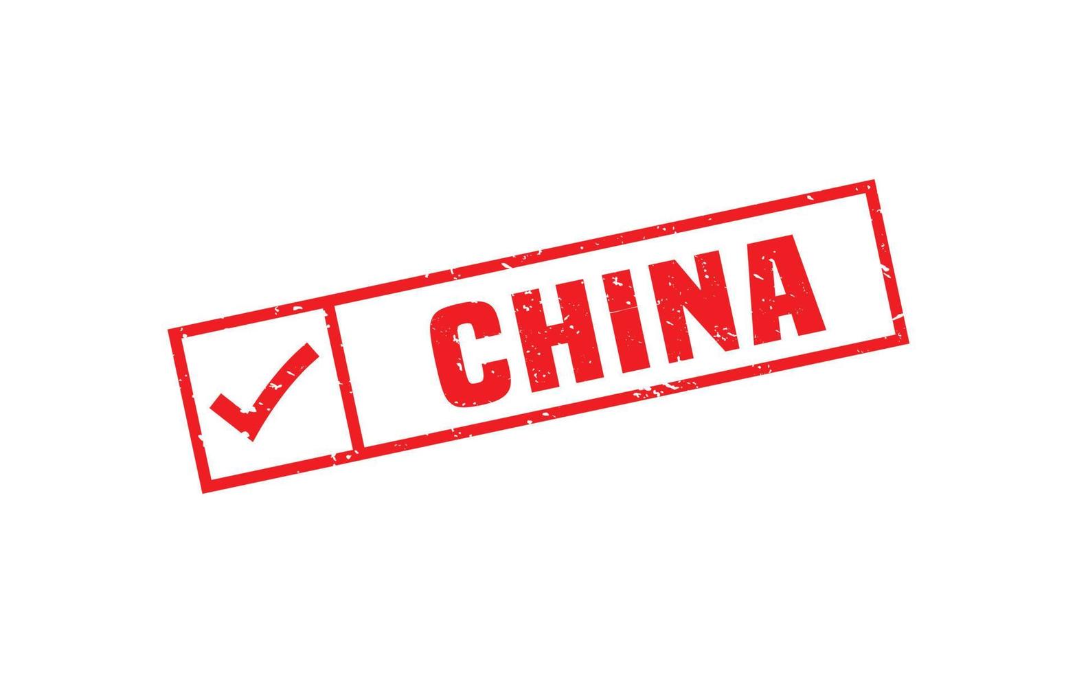 China-Stempelgummi mit Grunge-Stil auf weißem Hintergrund vektor