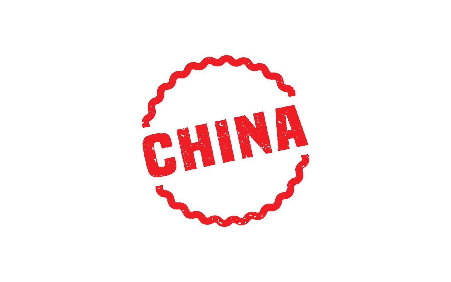 China-Stempelgummi mit Grunge-Stil auf weißem Hintergrund vektor