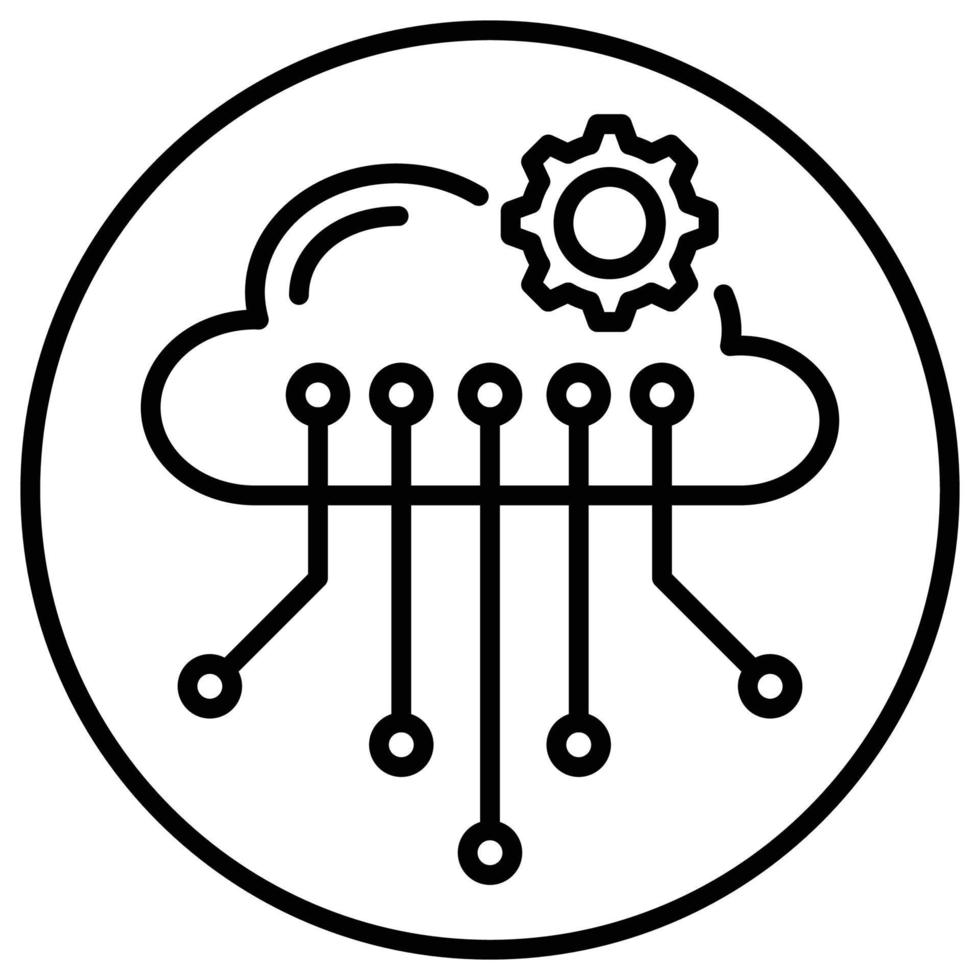 Gliederungssymbol für SEO-Cloud-Hosting. vektor