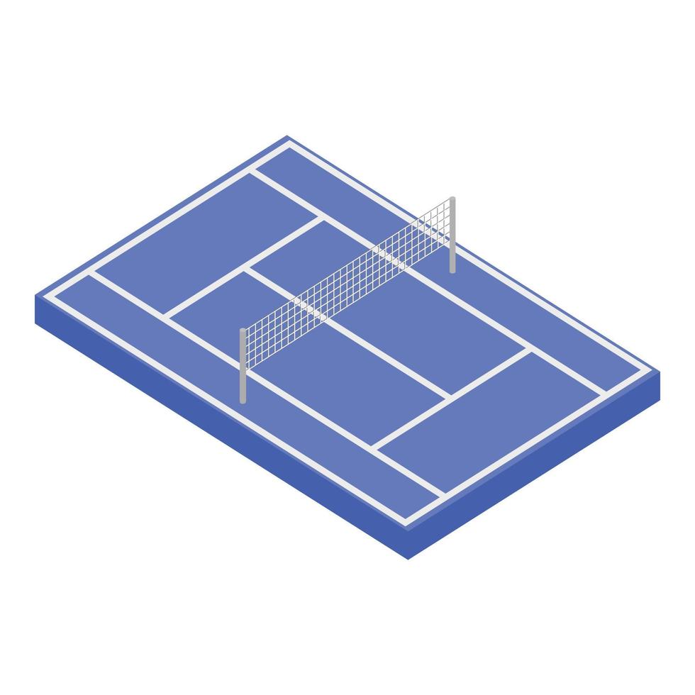 Tennisplatz-Symbol isometrischer Vektor. blauer tennisplatz vektor