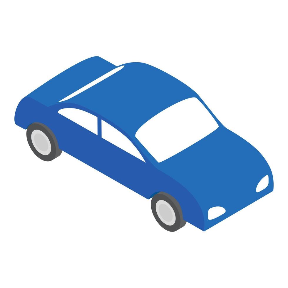isometrischer Vektor des blauen Autosymbols. blaues modernes Stadtauto-Symbol
