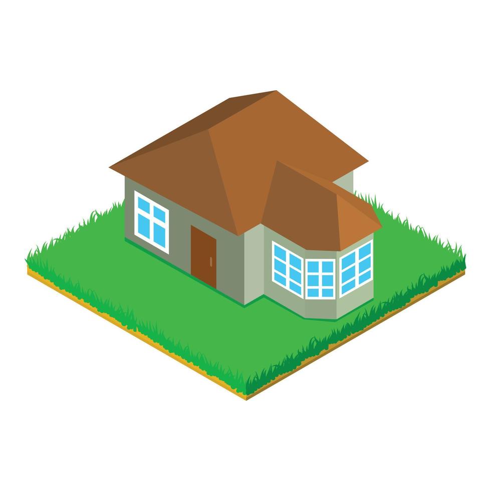 Land hus ikon, isometrisk stil vektor
