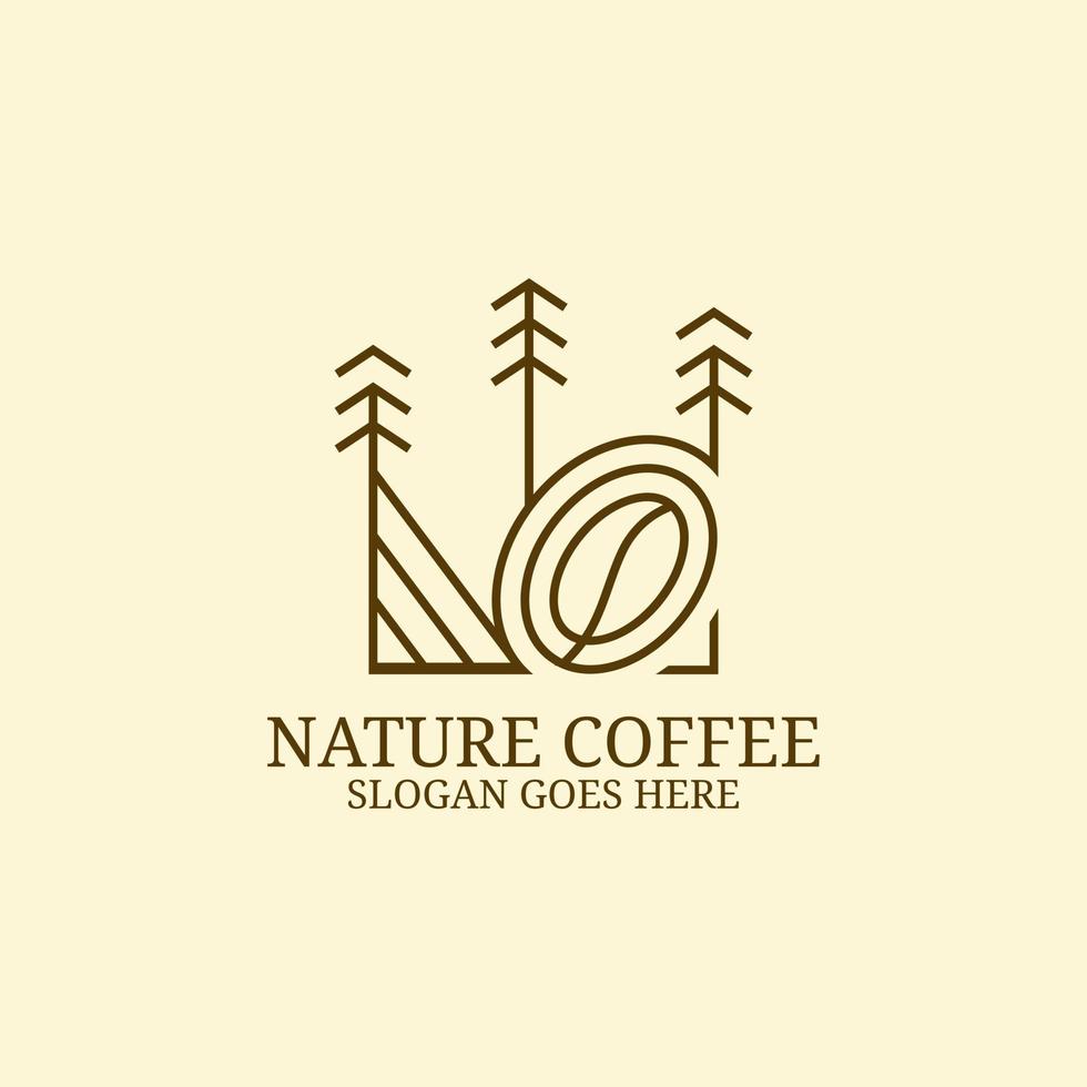 Beauty Line Art Kaffeefarm-Logo-Designidee, kann für Ihre Marke, Markenidentität oder Handelsmarke verwendet werden vektor