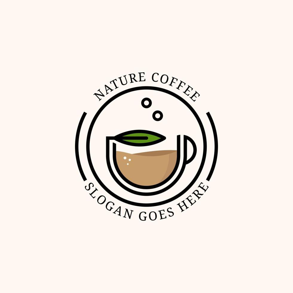 Naturkaffee-Logo-Designvektor, kann für Ihre Marke, Markenidentität oder Handelsmarke verwendet werden vektor
