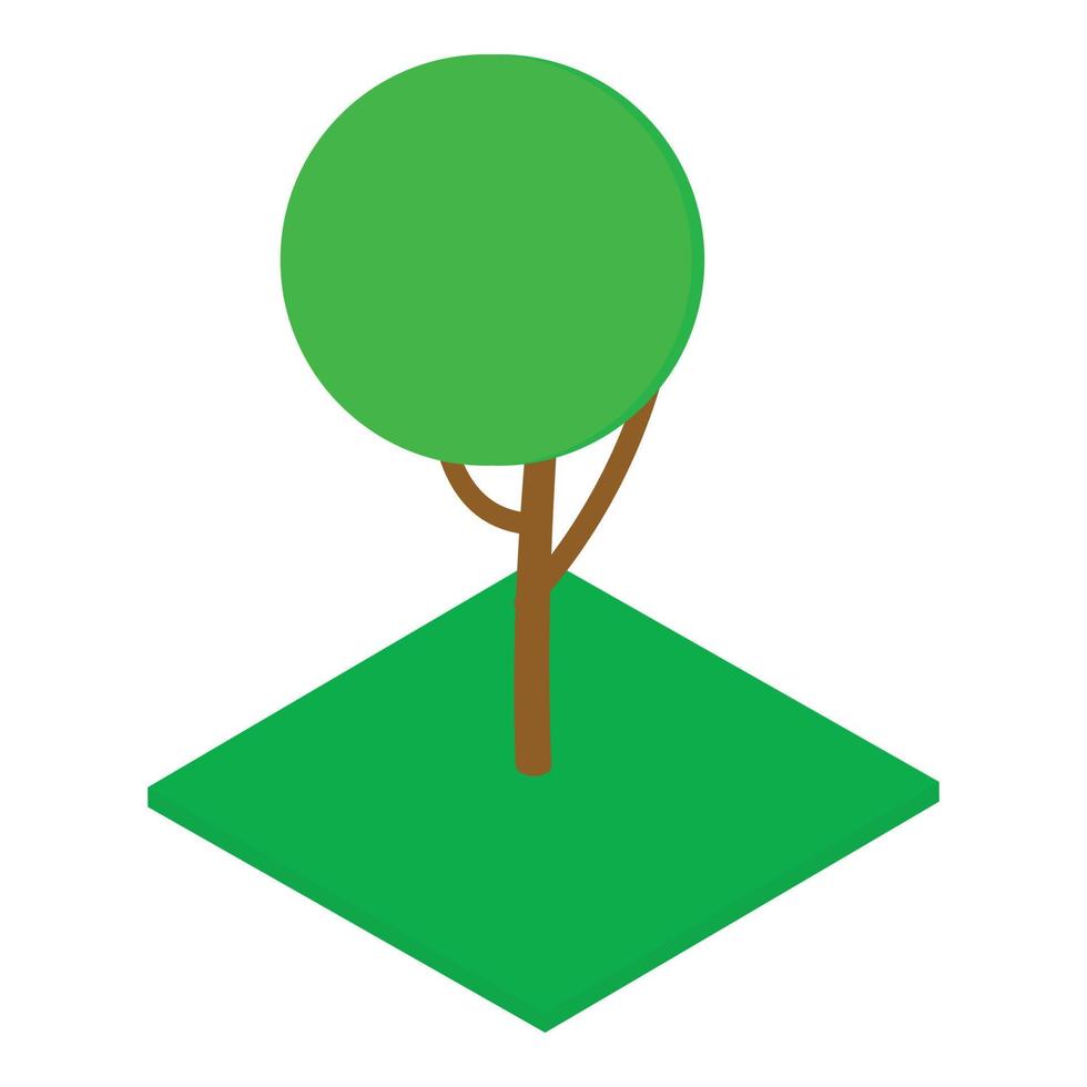 klotformig träd ikon, isometrisk stil vektor