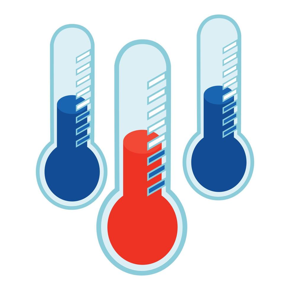 temperatur fluktuation ikon, isometrisk stil vektor