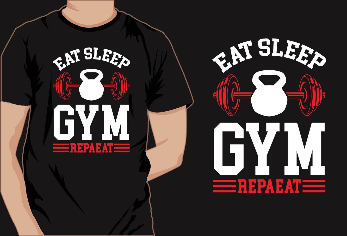 Gym kondition bodybuilding stark träna t-shirt design vektor