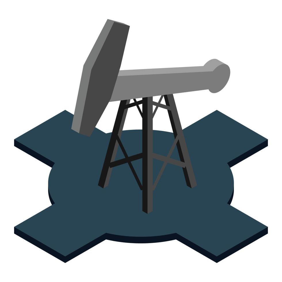 Symbol für Bergbauöl, isometrischer Stil vektor