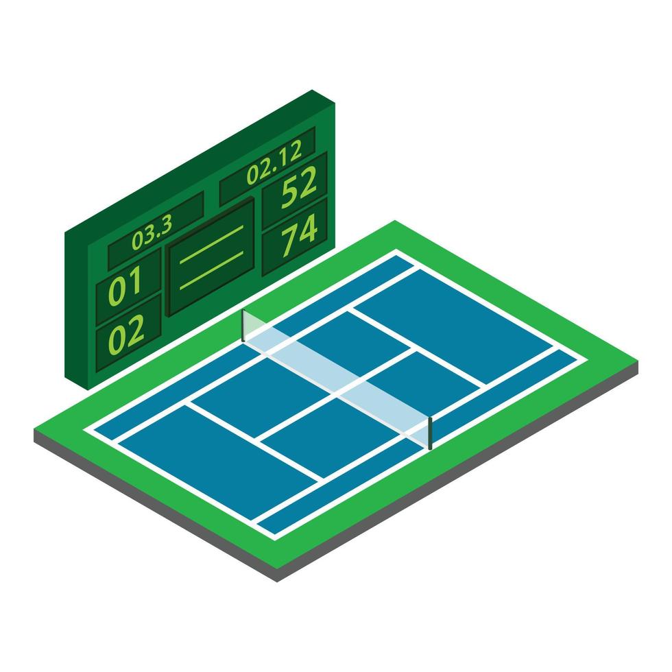 tennismeisterschaftsikone, isometrischer stil vektor