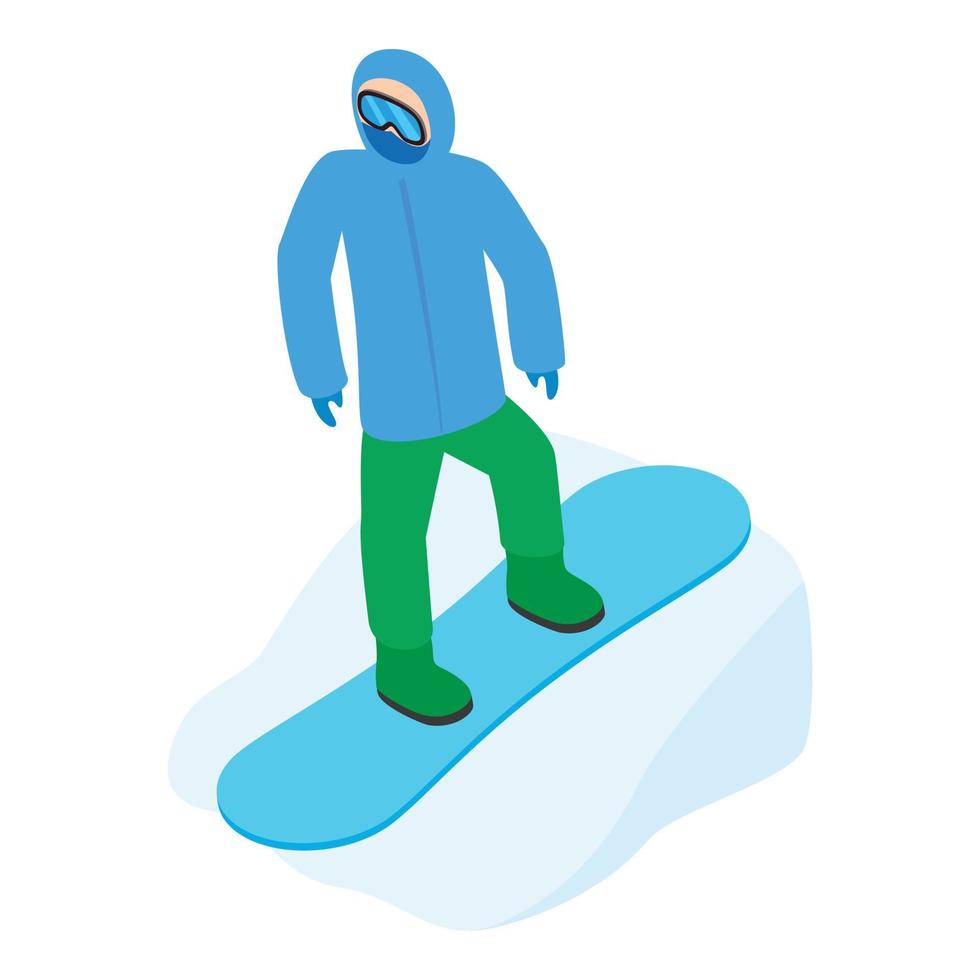 Snowboarder-Ikone, isometrischer Stil vektor