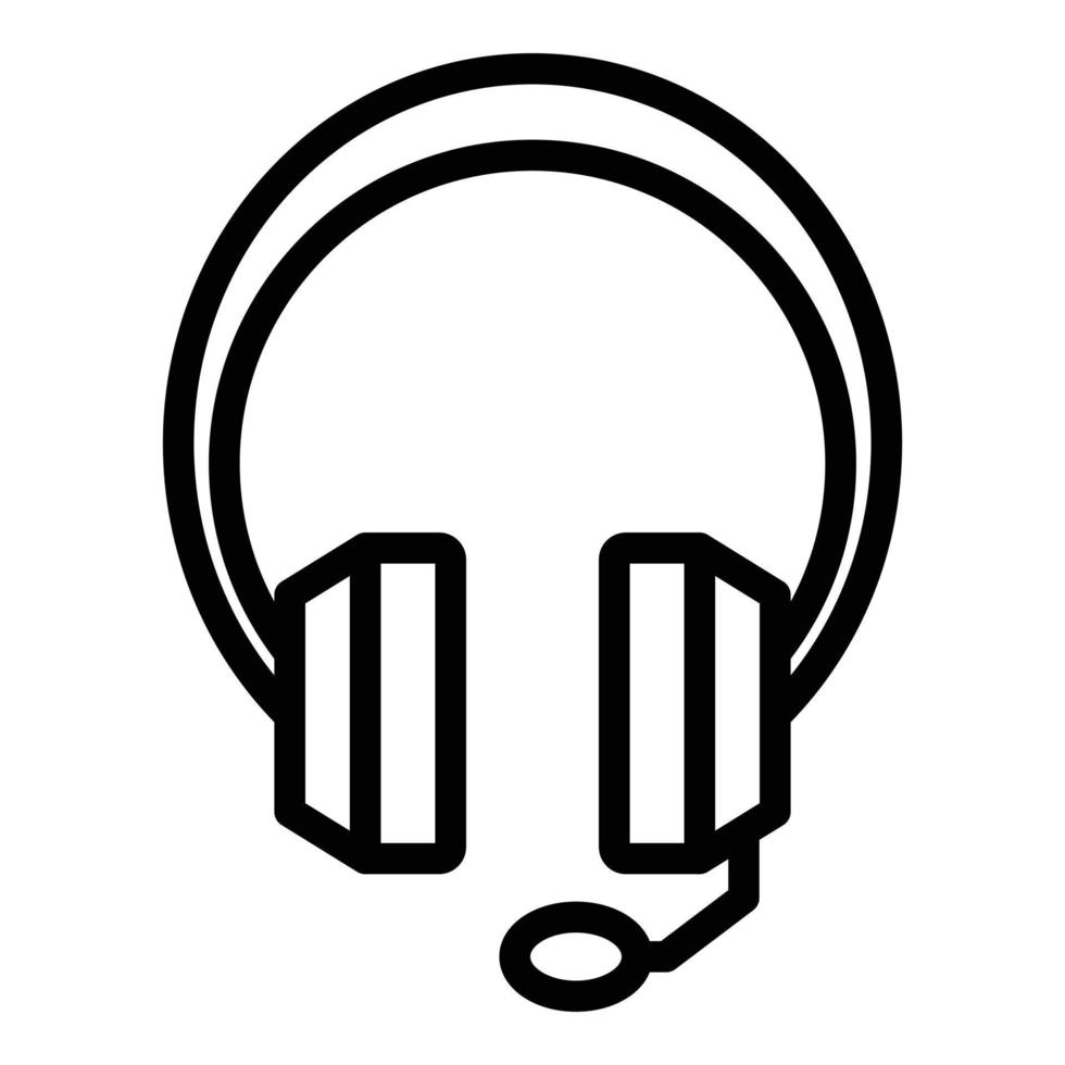 Smart Office-Headset-Symbol, Umrissstil vektor