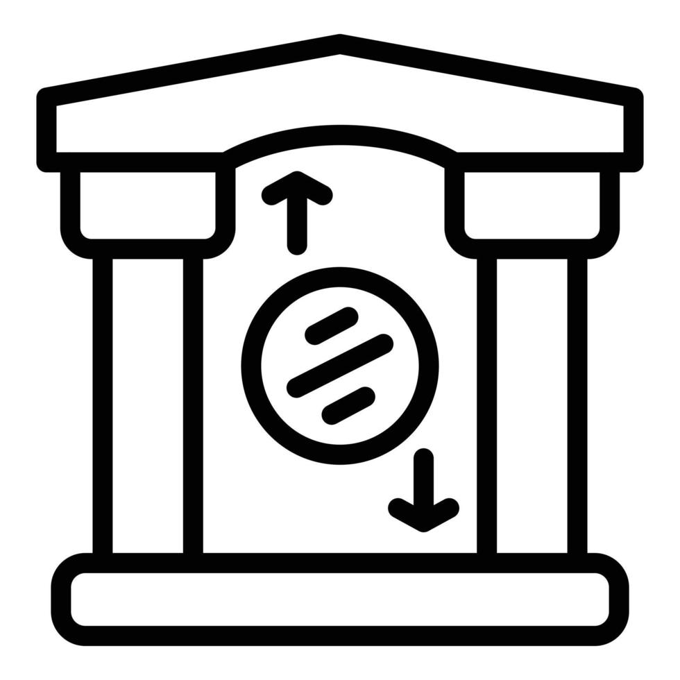 Bankreserven-Gebäudesymbol, Umrissstil vektor