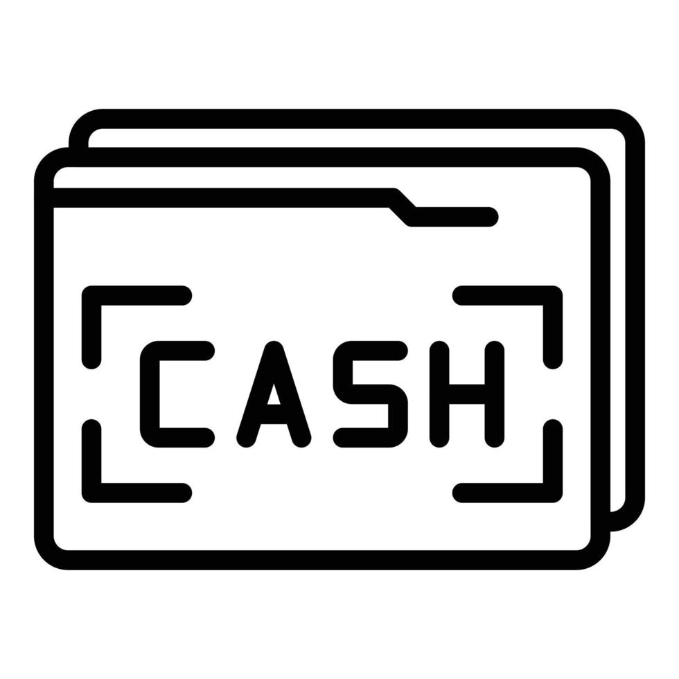 betala kontanter ikon, översikt stil vektor