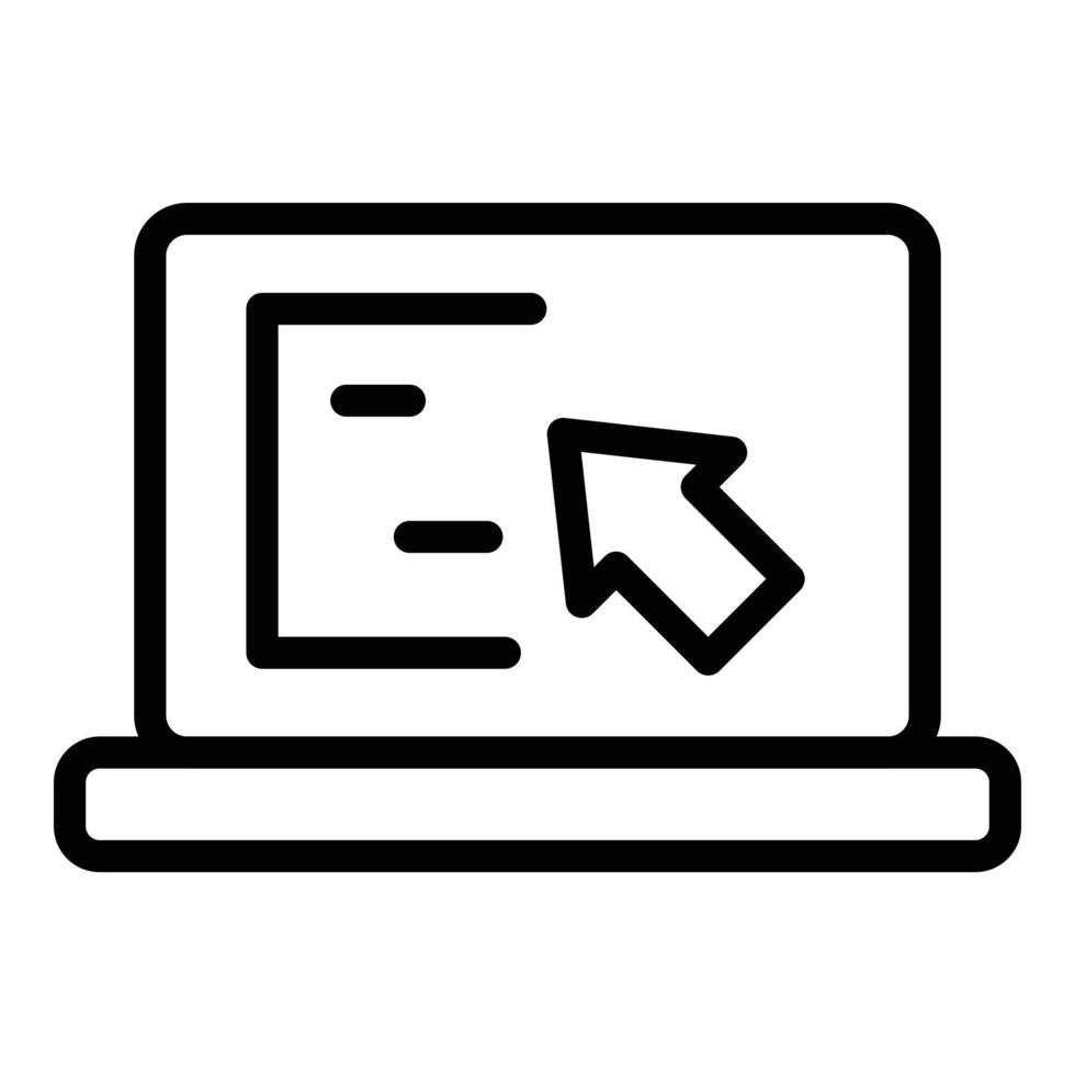 API-Laptop-Symbol, Umrissstil vektor