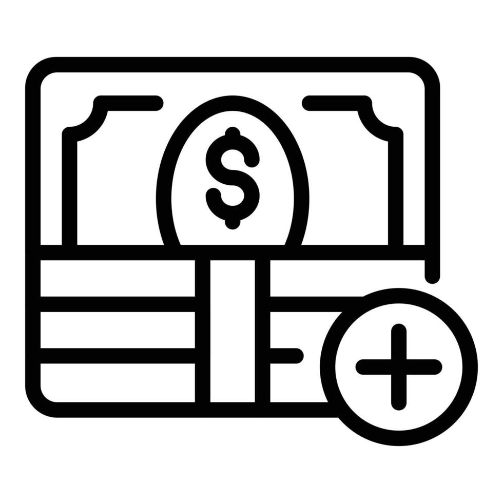 Cash-Pack-Symbol, Umrissstil vektor