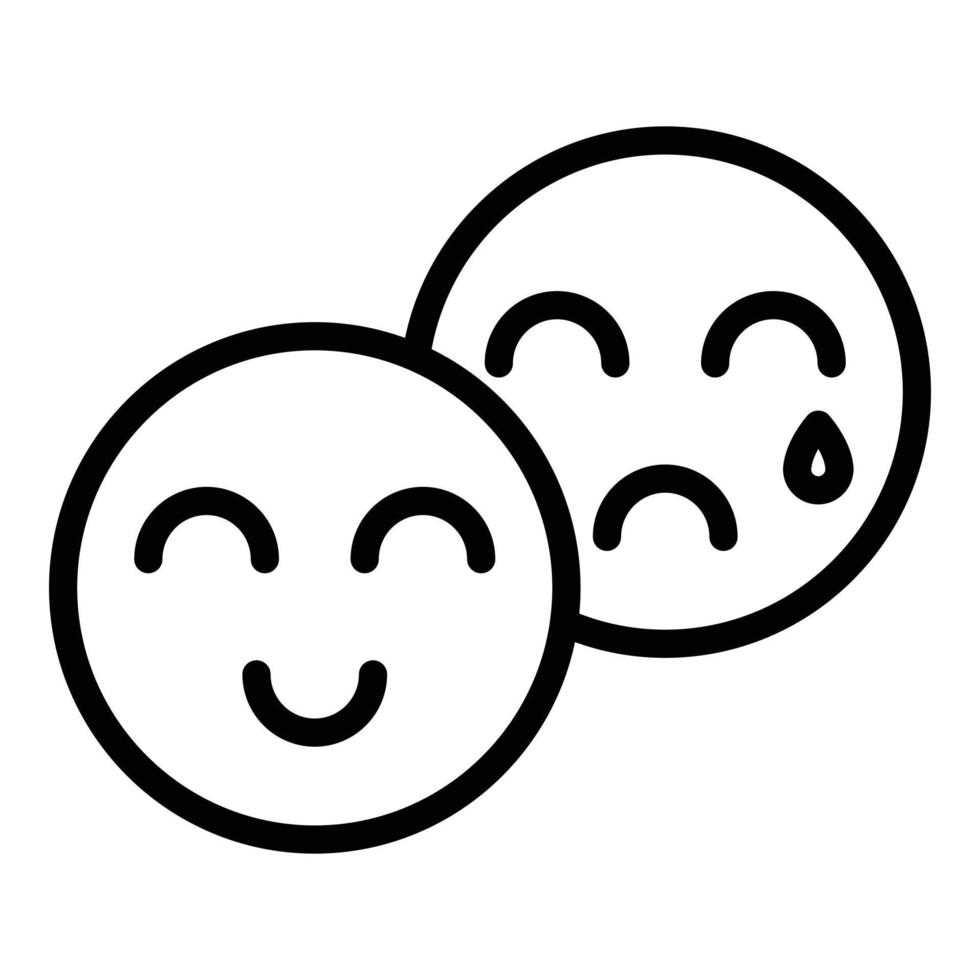 Emoji-Gefühle-Symbol, Umrissstil vektor