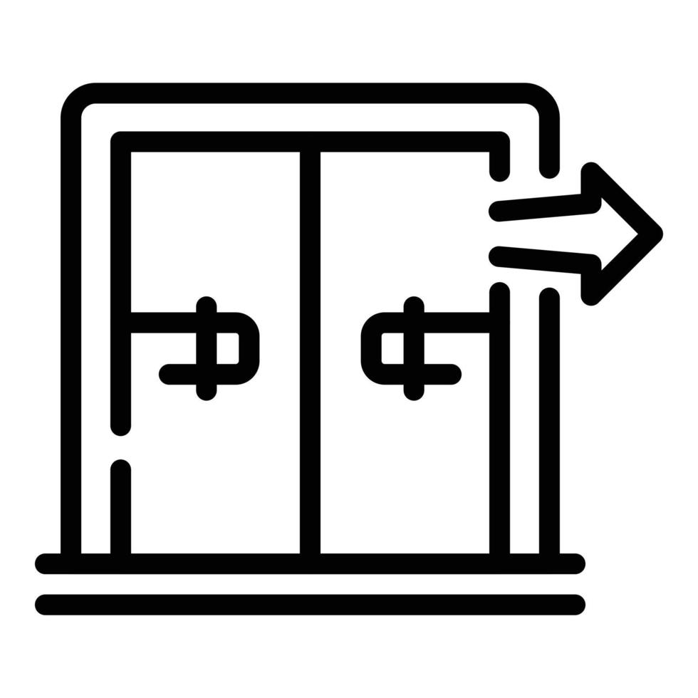 Symbol für Evakuierungstüren, Umrissstil vektor