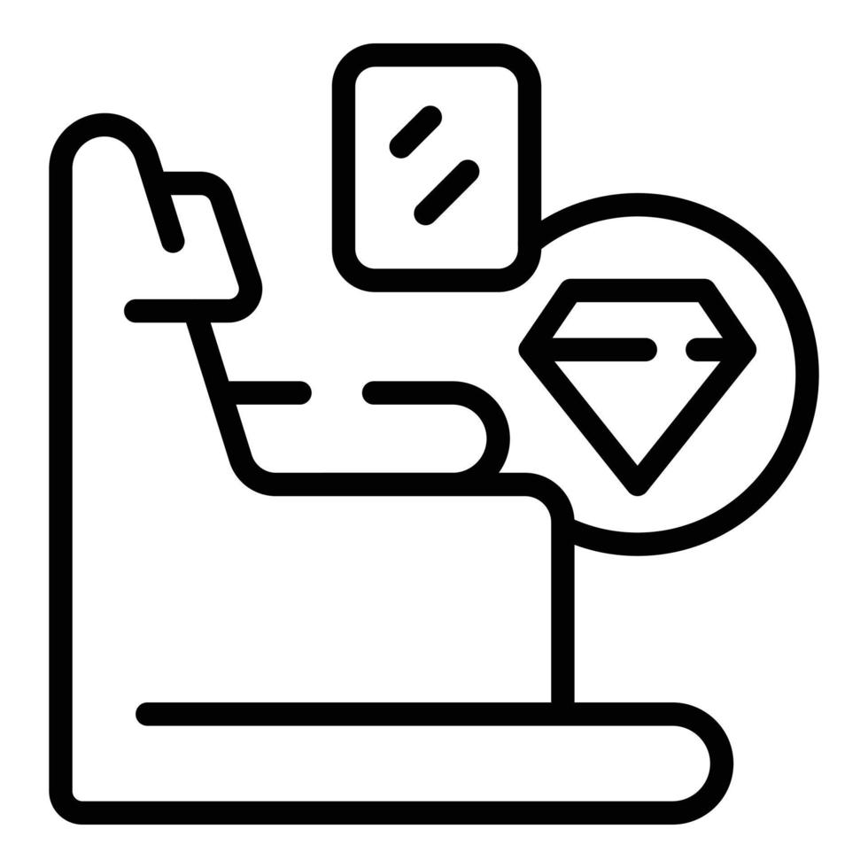 Business-Class-Stuhl-Symbol-Umrissvektor. flugzeug flugzeug vektor