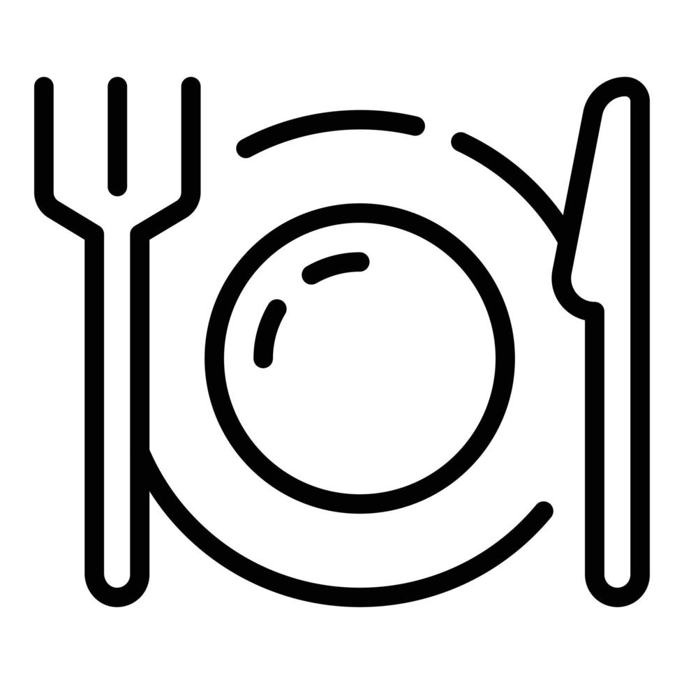 Lebensmittel Gerichte Symbol Umriss Vektor. Gericht vektor