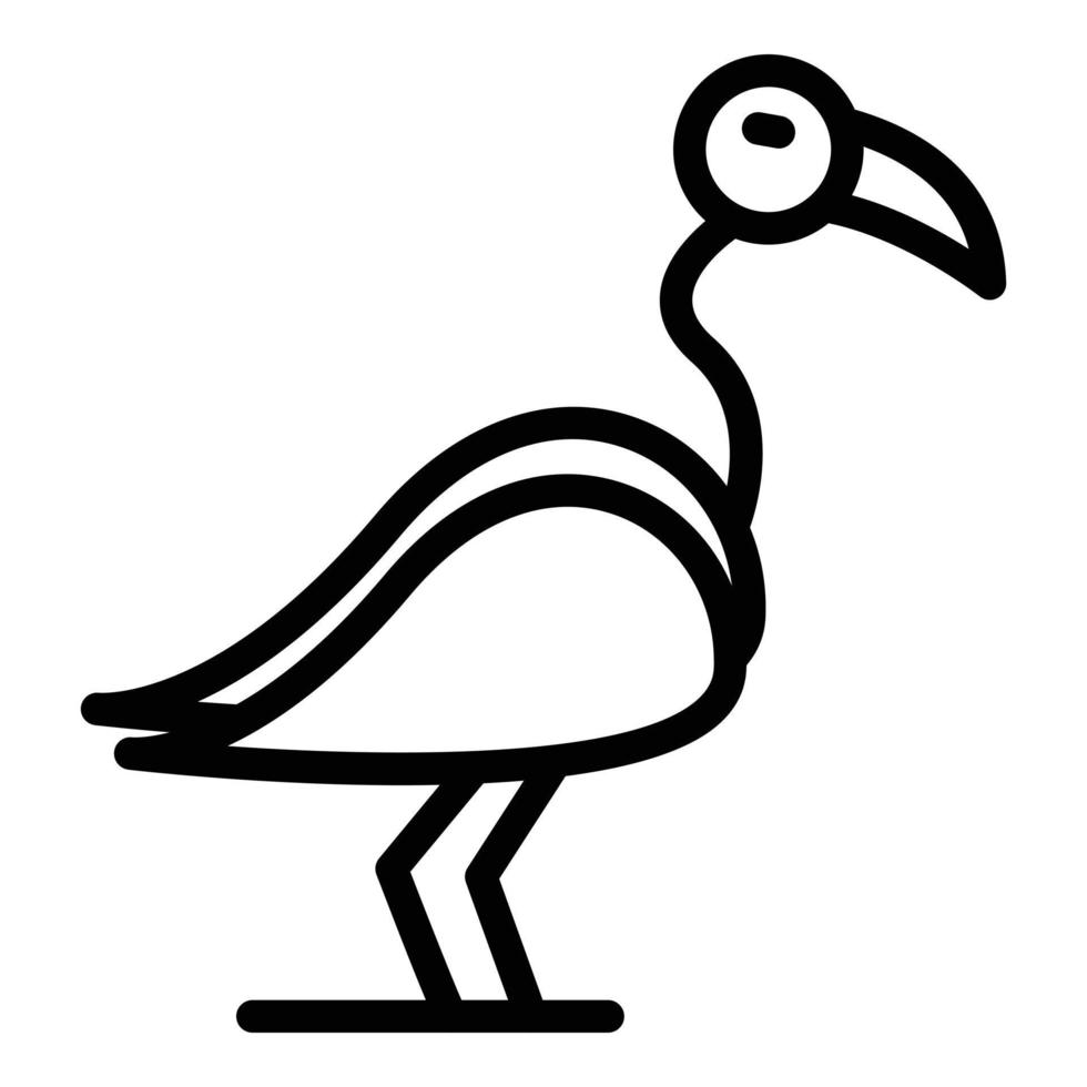 exotische flamingo-ikone, umrissstil vektor