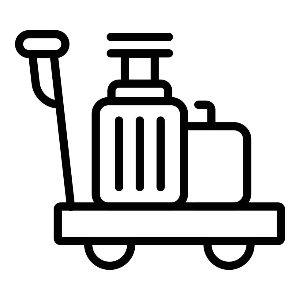 Gepäckwagen-Symbol Umrissvektor. Hotelwagen vektor