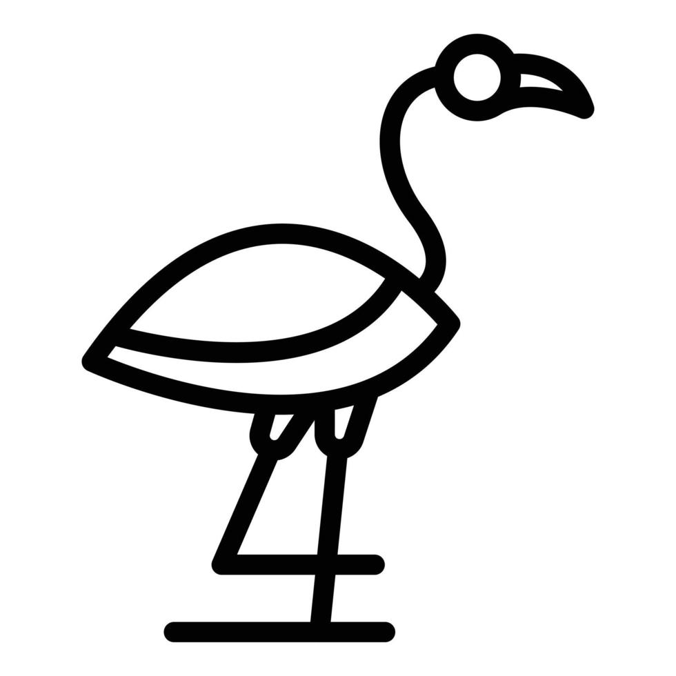 djur- flamingo ikon, översikt stil vektor
