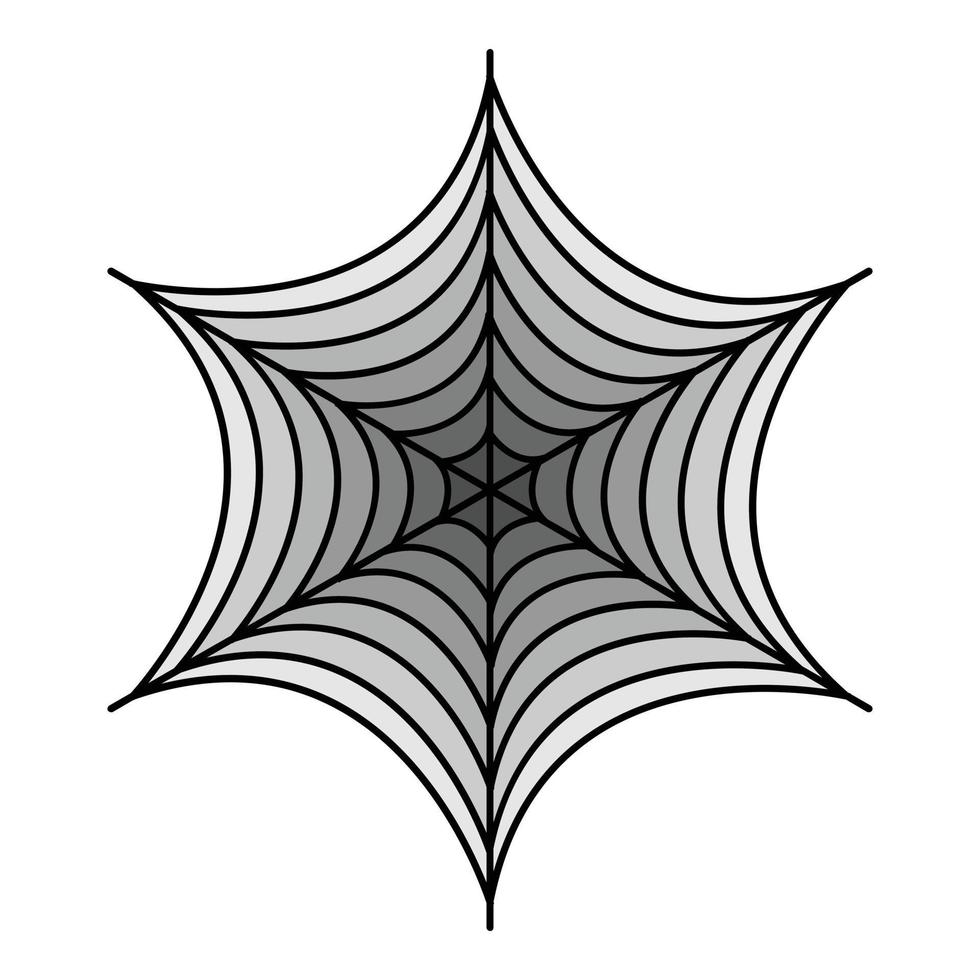 kleiner Spinnennetz-Symbol Farbumrissvektor vektor
