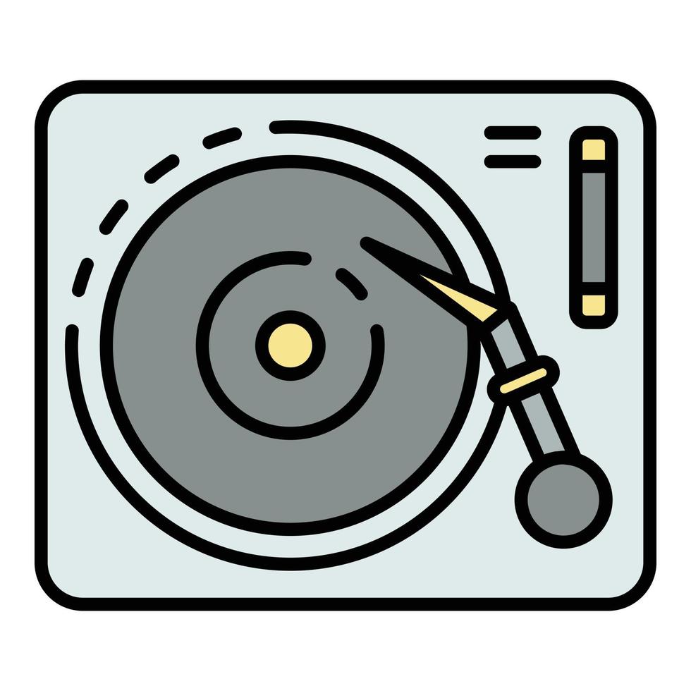 vinyl spela skrivbord ikon Färg översikt vektor