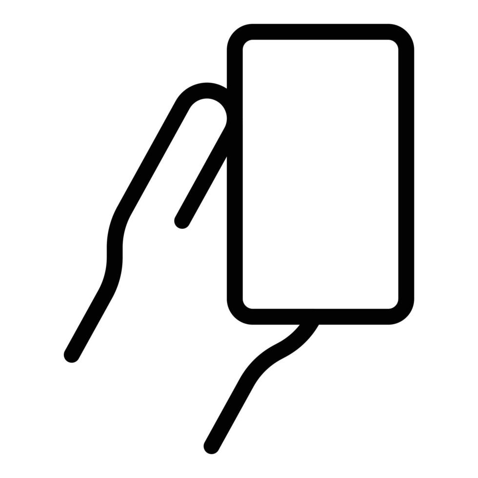 Umrissvektor des Gerätesymbols. Hand-Smartphone vektor