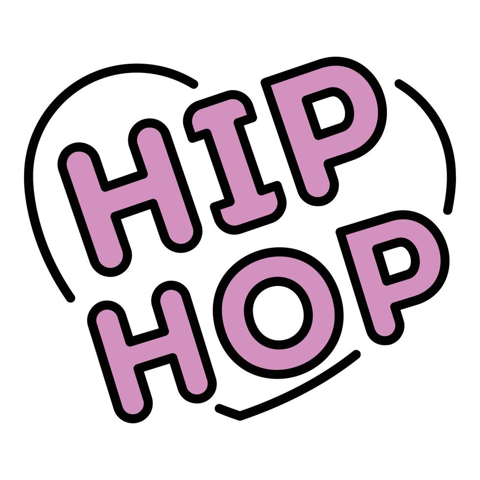 Liebe Herz Hip-Hop-Symbol Farbe Umriss Vektor