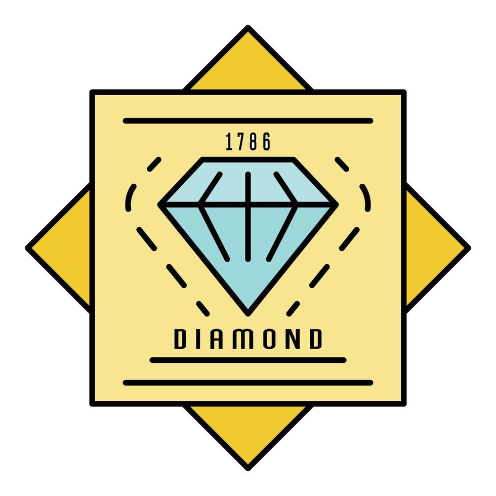 altes diamantlogo, umrissstil vektor