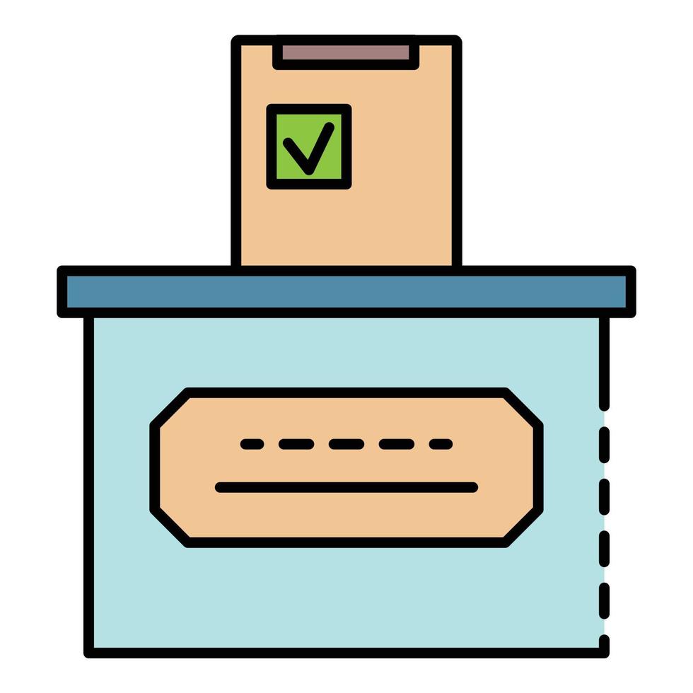 valsedel låda ikon Färg översikt vektor