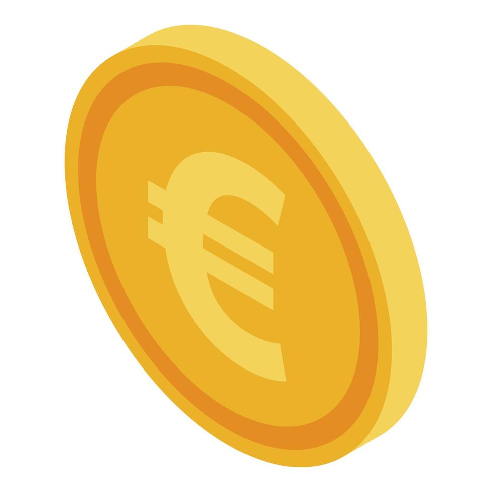 euro falsk mynt ikon, isometrisk stil vektor