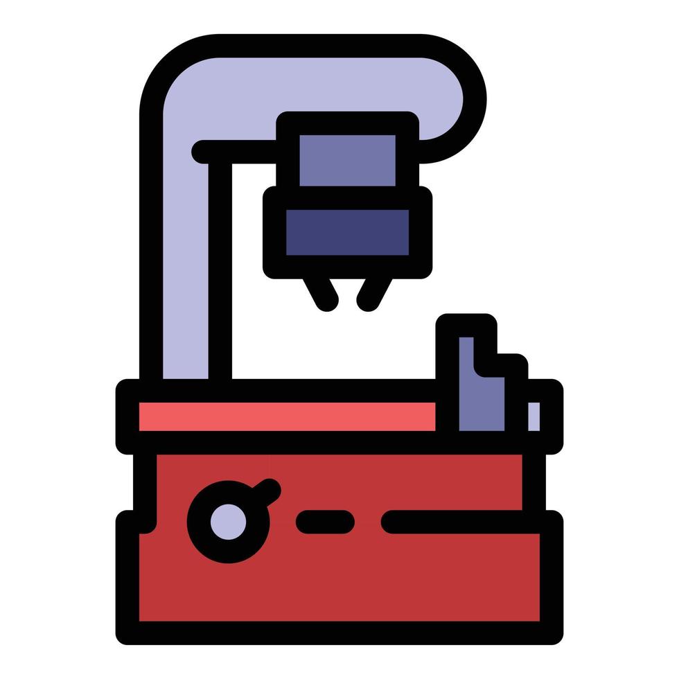 Laser-Fräsmaschine Symbol Farbe Umriss Vektor