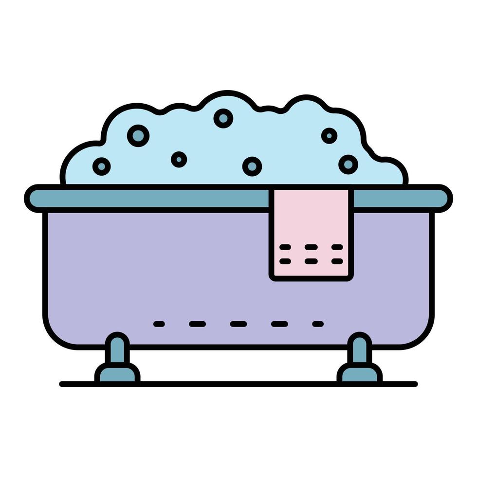 Badewanne Symbol Farbe Umriss Vektor