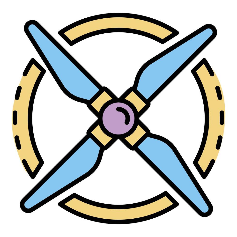 propeller rotation ikon Färg översikt vektor