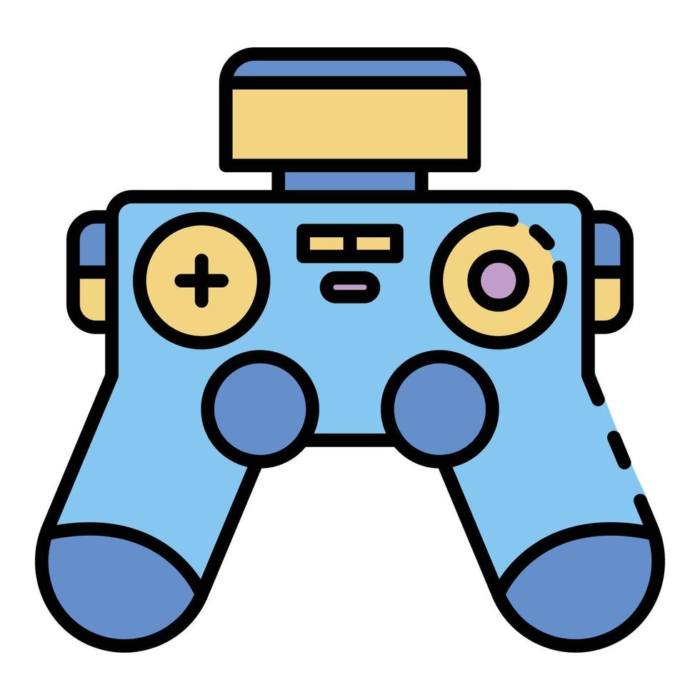Drönare joystick ikon Färg översikt vektor