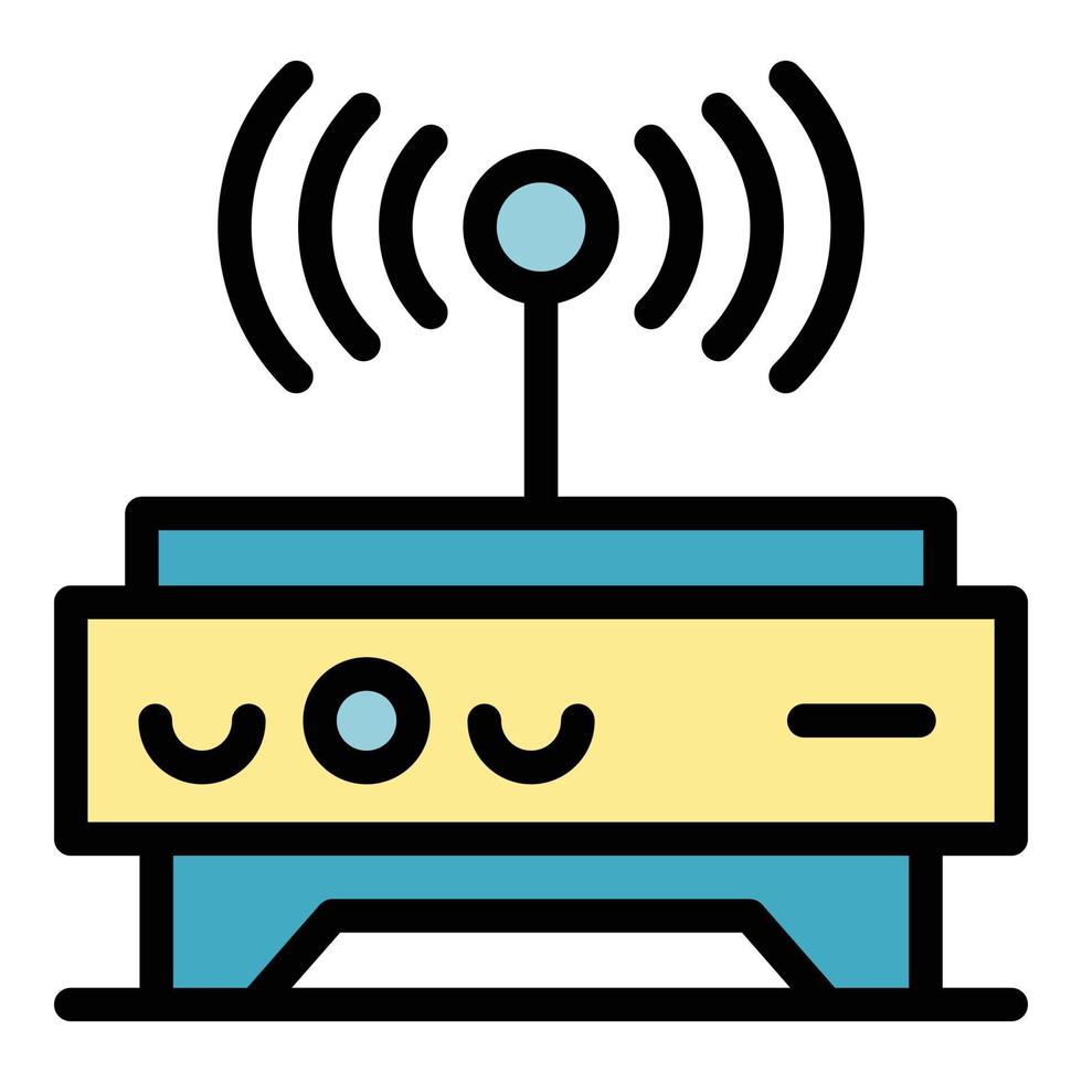 WLAN-Fernbedienungssymbol Farbumrissvektor vektor