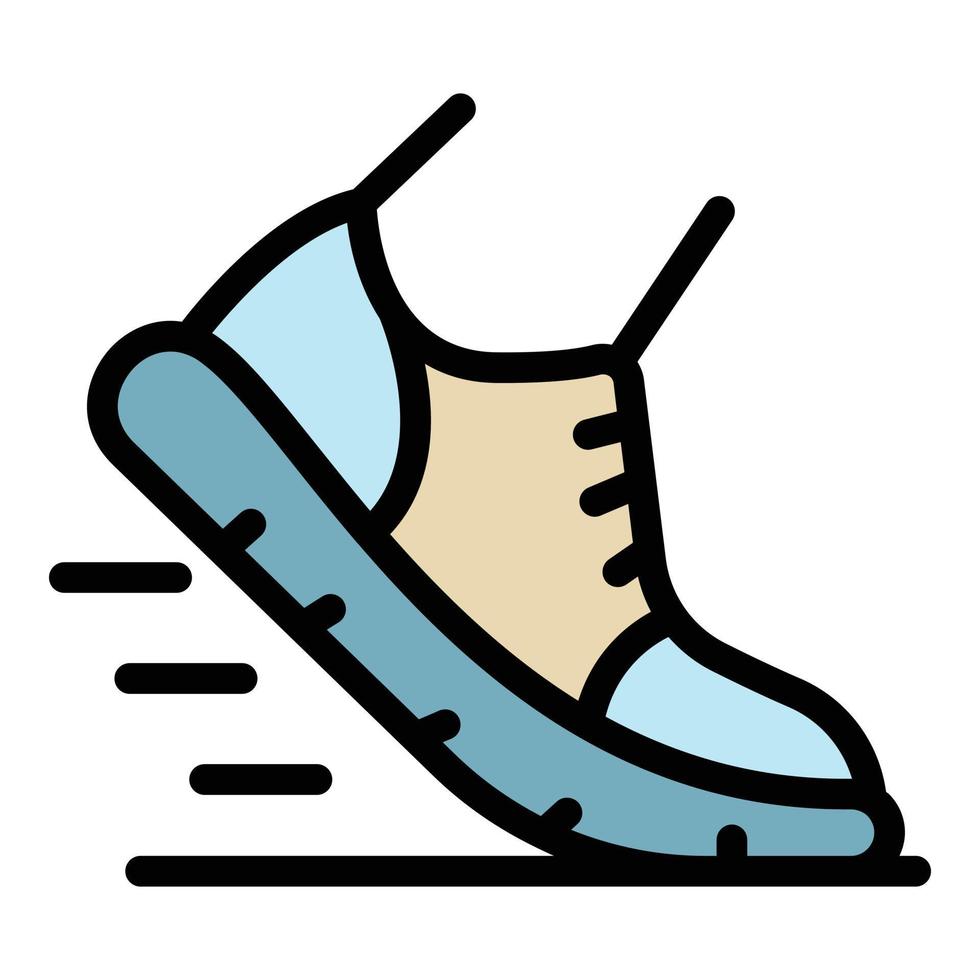 Fuß im Sneaker-Symbol Farbumrissvektor vektor